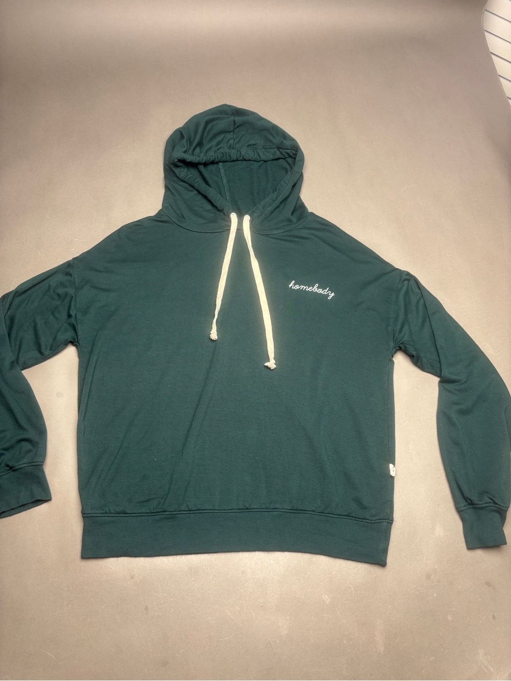 Magnolia Super Soft Homebody Dark Green Hoodie with Cream Drawstrings